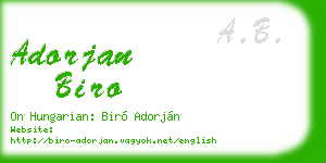 adorjan biro business card