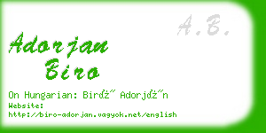 adorjan biro business card